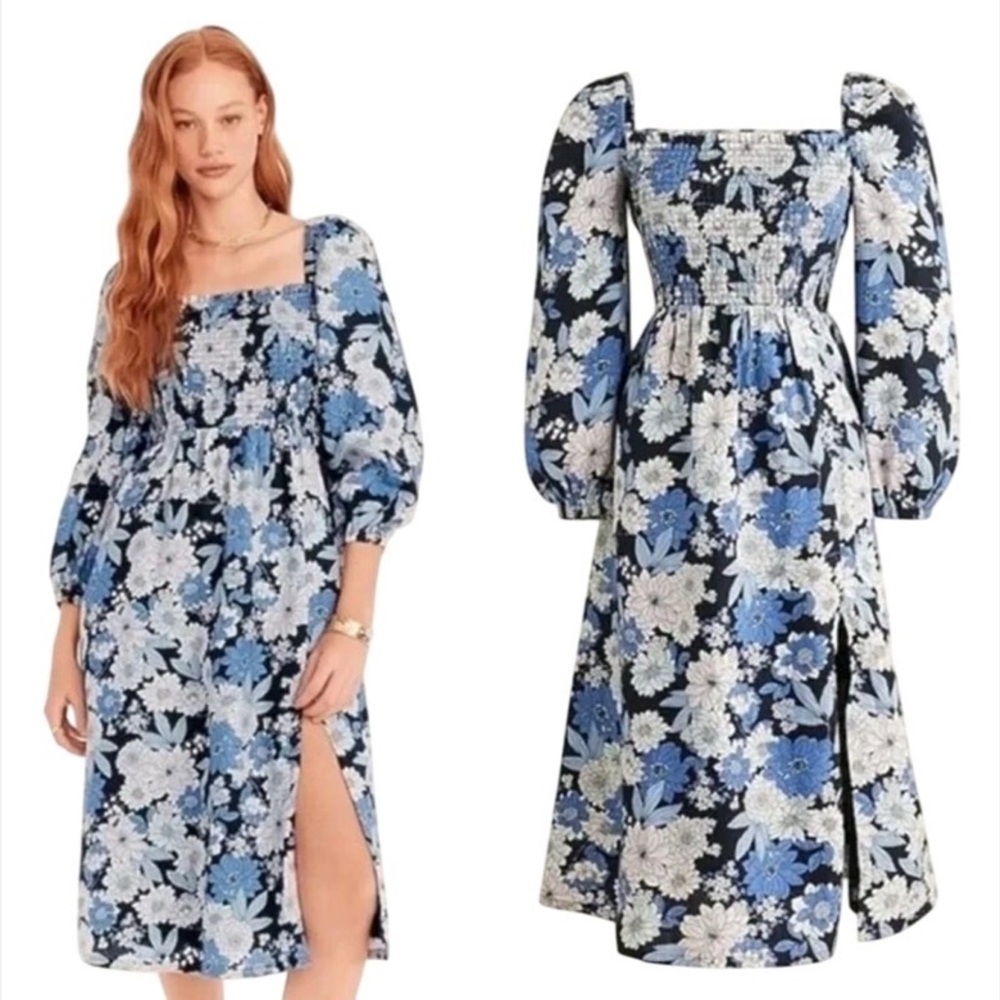 J. Crew Daydream Dress Zinnia Floral 100% Linen Fully Lined Midi Dress Size 2x
